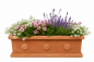 Preview: Pflanzkasten Terracotta mit Rosette - Cassetta Borchie